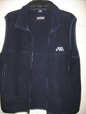 Lands' End Polartec Fleece Vest Men's Size Medium Dark Blue Made in USA